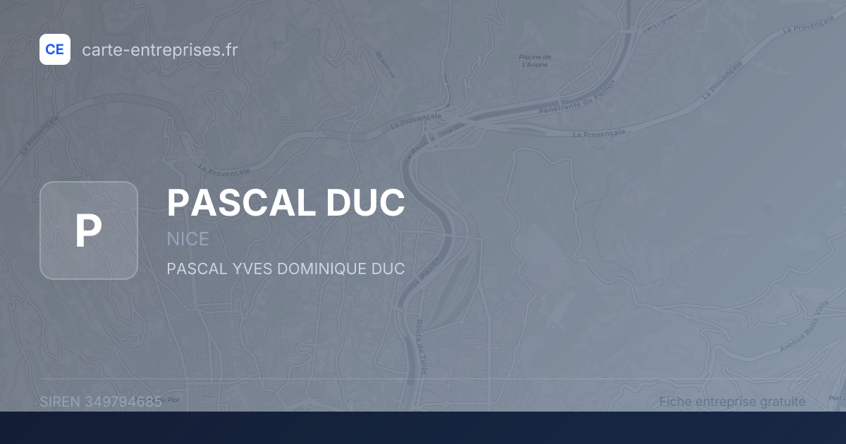 PASCAL DUC — 349794685 — fiche entreprise