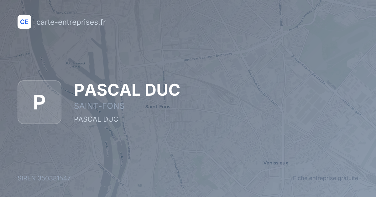 PASCAL DUC — 350381547 — fiche entreprise
