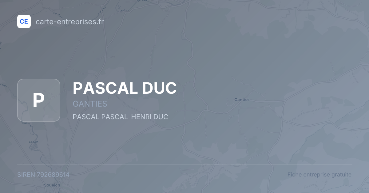 PASCAL DUC — 792689614 — fiche entreprise