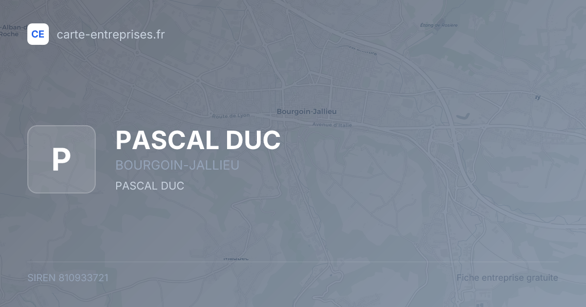PASCAL DUC — 810933721 — fiche entreprise
