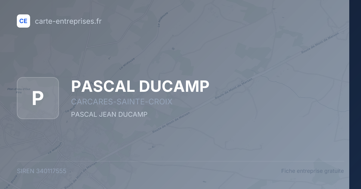 PASCAL DUCAMP — 340117555 — fiche entreprise