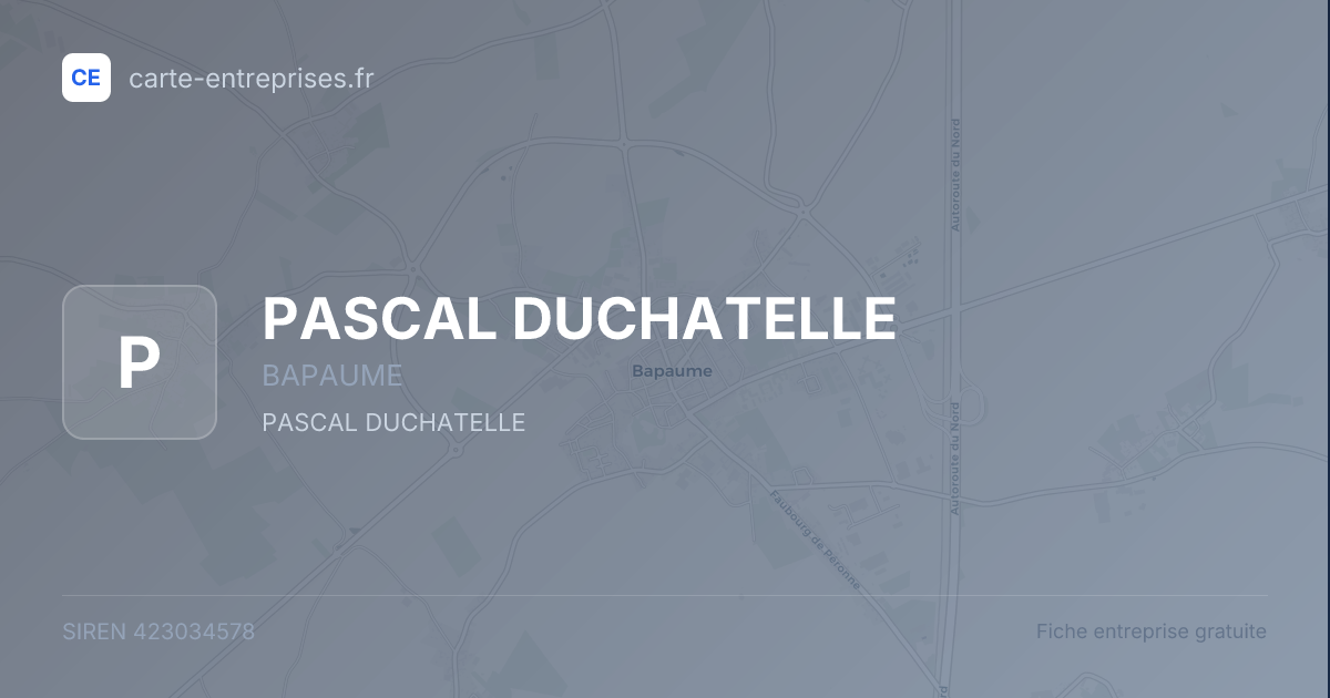 PASCAL DUCHATELLE — 423034578 — fiche entreprise