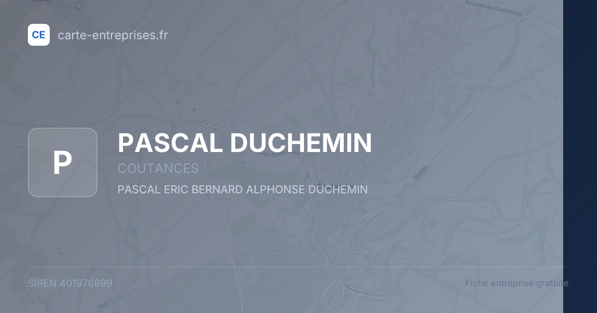 PASCAL DUCHEMIN — 401976899 — fiche entreprise