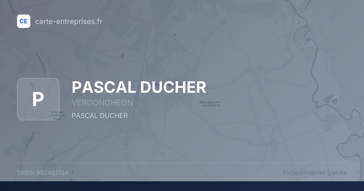 PASCAL DUCHER — 992487124 — fiche entreprise