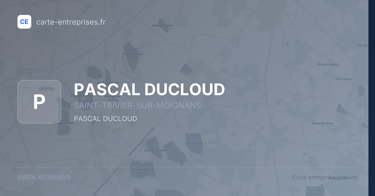 PASCAL DUCLOUD — 403668015 — fiche entreprise