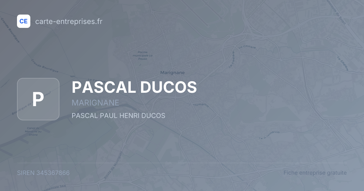 PASCAL DUCOS — 345367866 — fiche entreprise