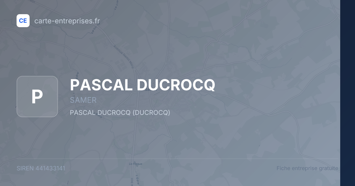 PASCAL DUCROCQ — 441433141 — fiche entreprise