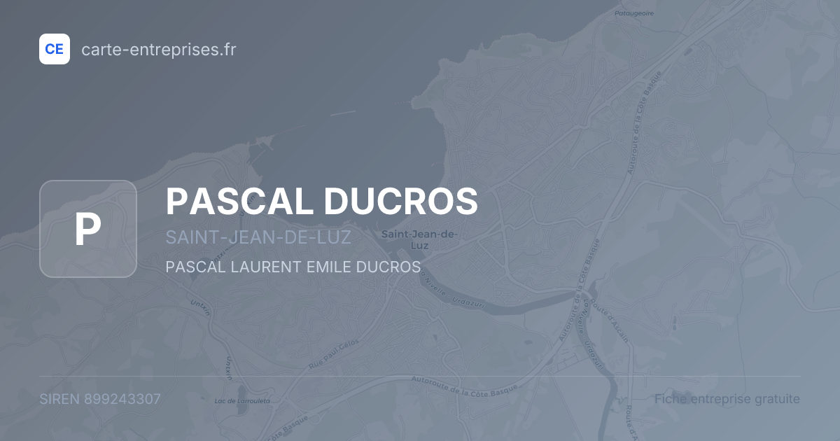 PASCAL DUCROS — 899243307 — fiche entreprise