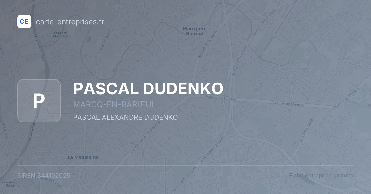 PASCAL DUDENKO — 344102025 — fiche entreprise