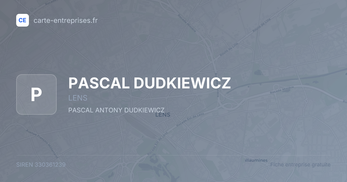 PASCAL DUDKIEWICZ — 330361239 — fiche entreprise