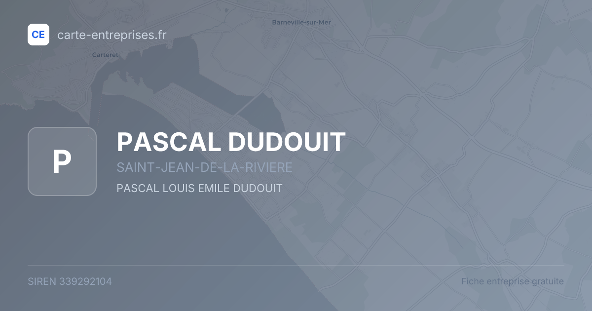 PASCAL DUDOUIT — 339292104 — fiche entreprise