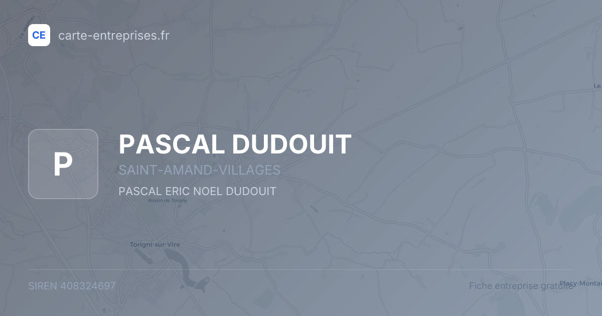 PASCAL DUDOUIT — 408324697 — fiche entreprise