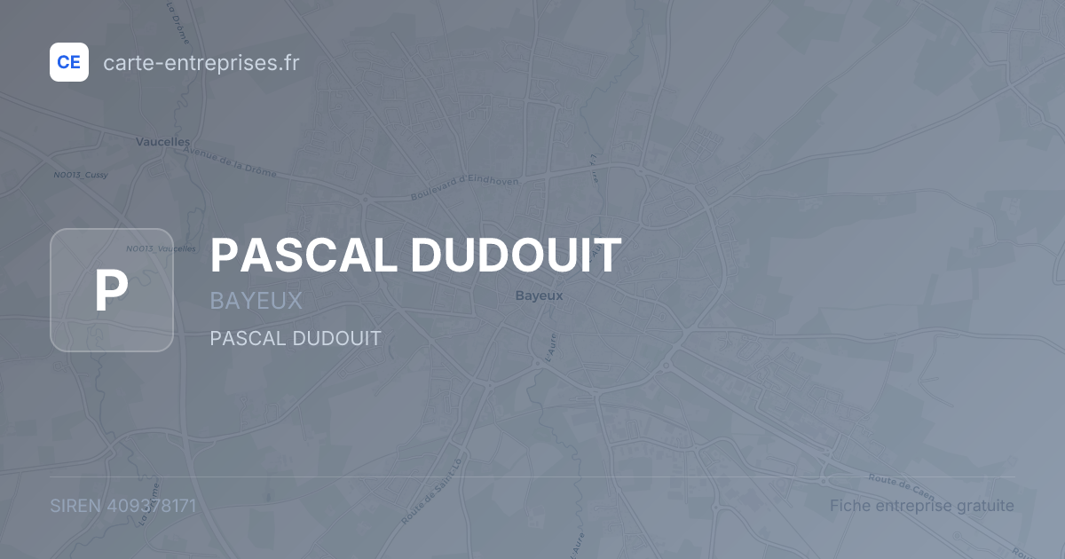 PASCAL DUDOUIT — 409378171 — fiche entreprise