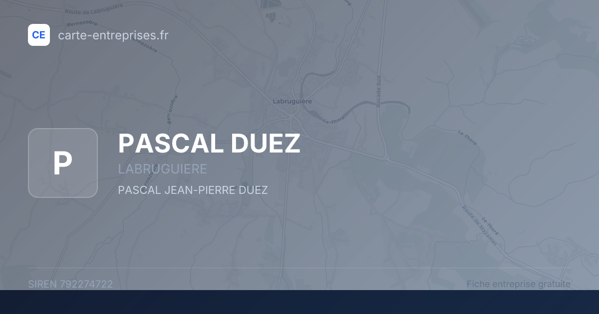 PASCAL DUEZ — 792274722 — fiche entreprise