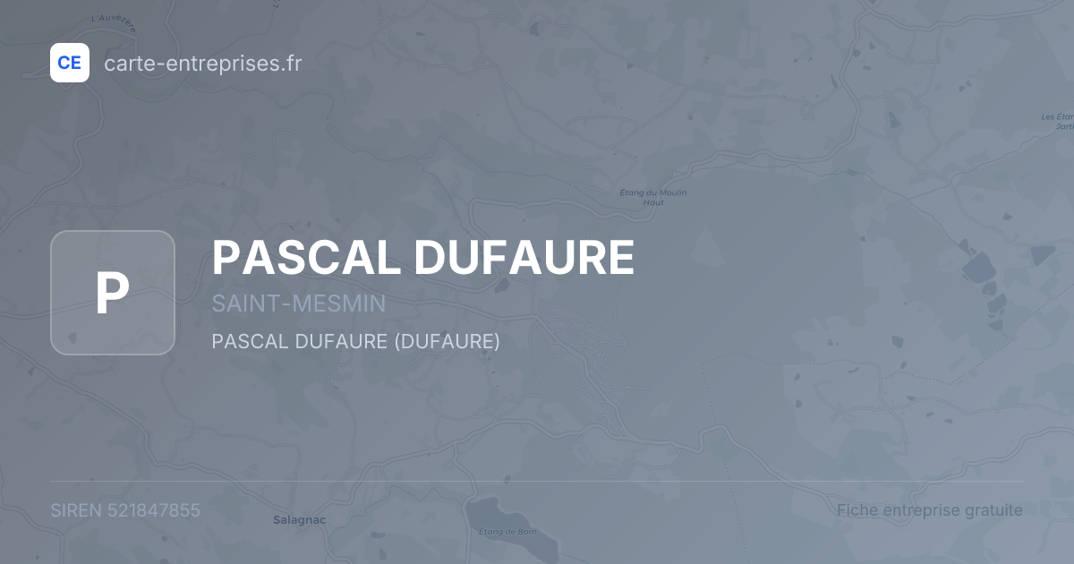 PASCAL DUFAURE — 521847855 — fiche entreprise