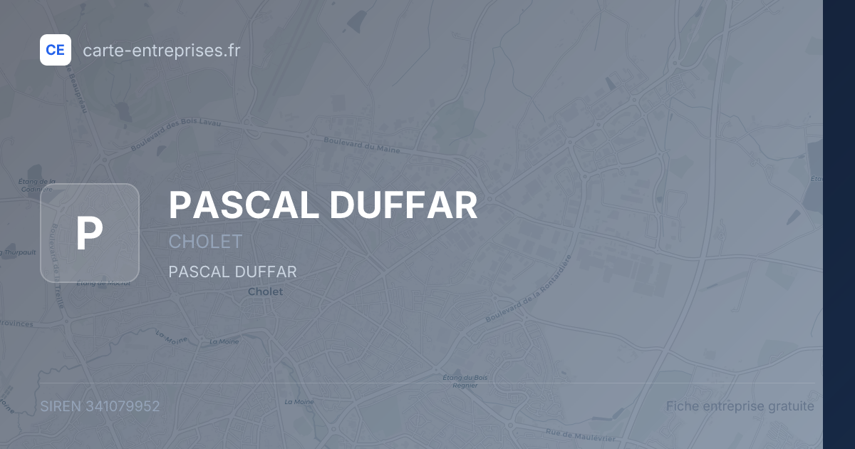 PASCAL DUFFAR — 341079952 — fiche entreprise