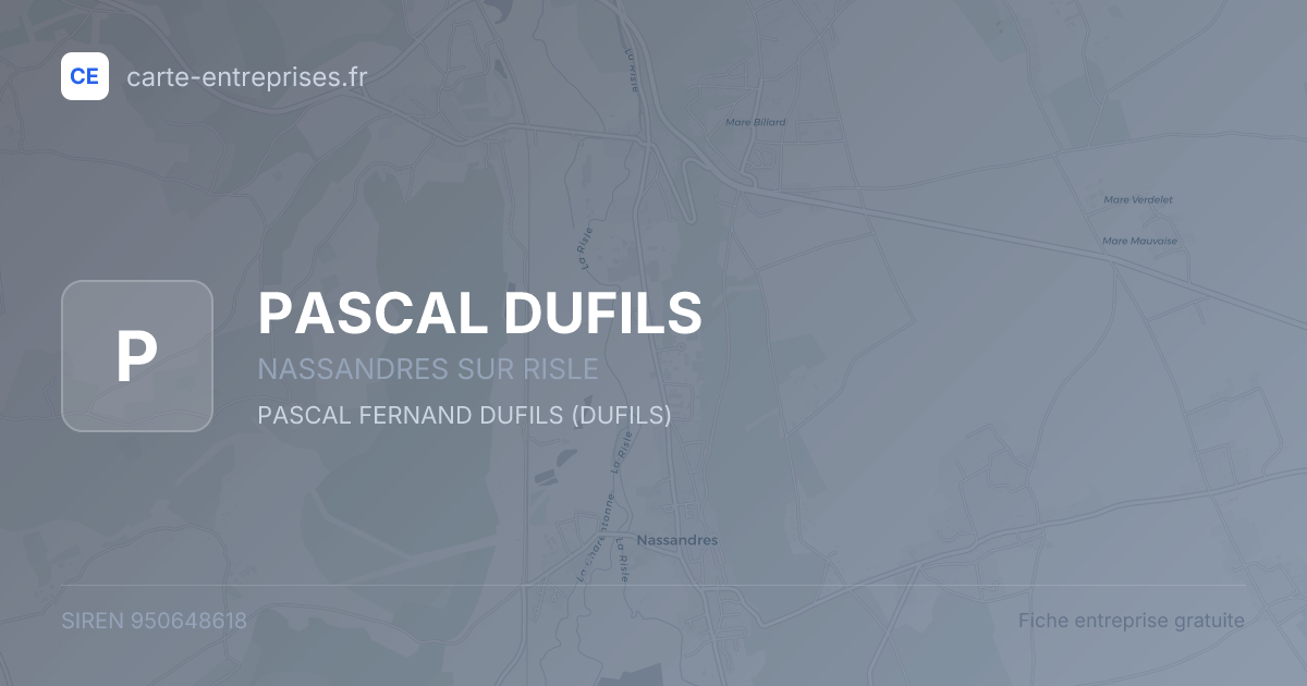 PASCAL DUFILS — 950648618 — fiche entreprise