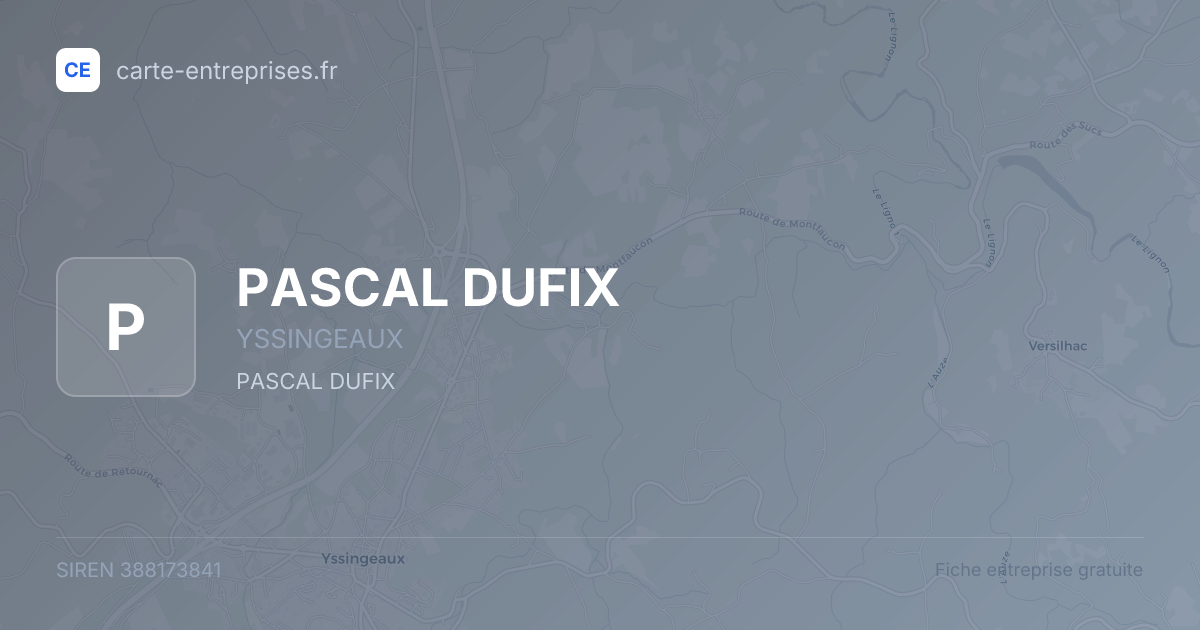 PASCAL DUFIX — 388173841 — fiche entreprise
