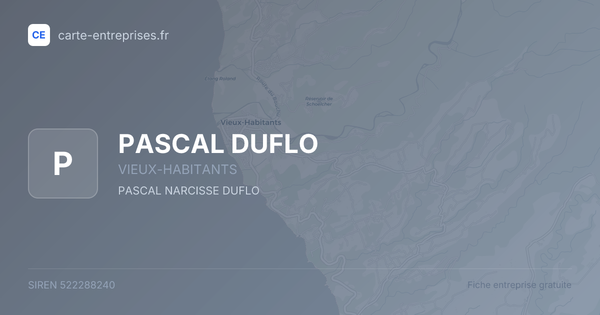 PASCAL DUFLO — 522288240 — fiche entreprise