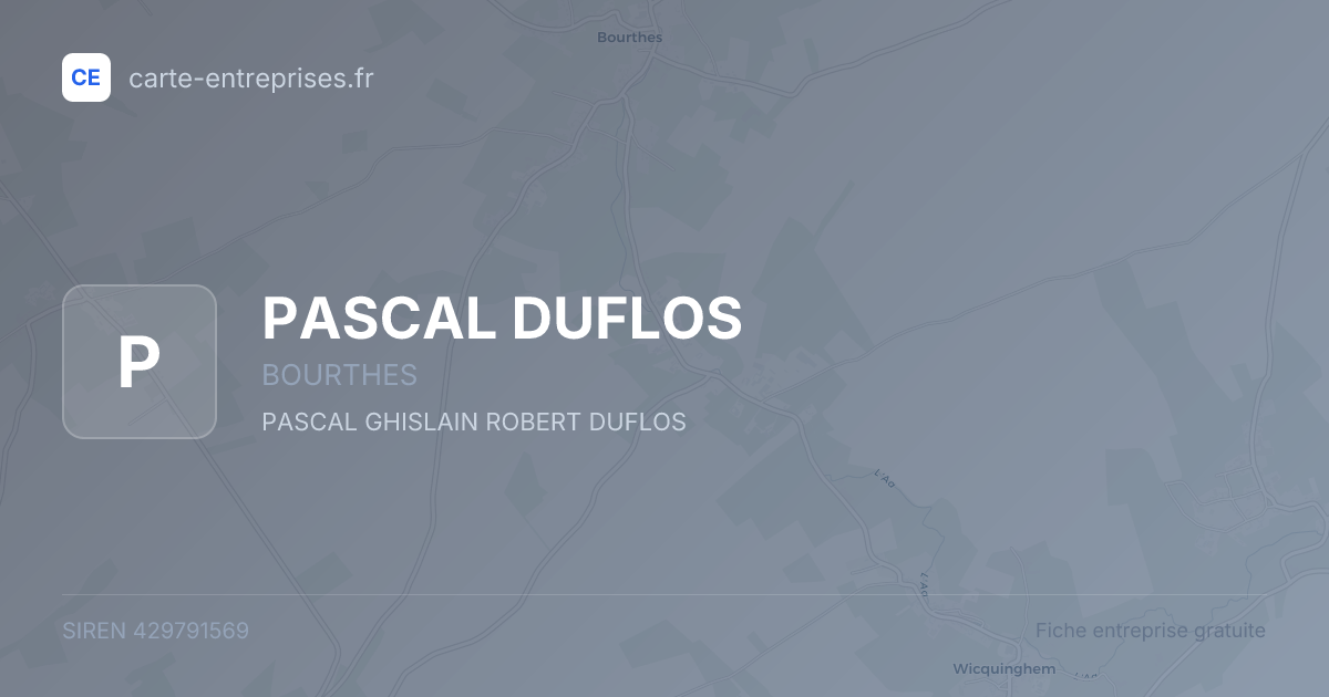PASCAL DUFLOS — 429791569 — fiche entreprise