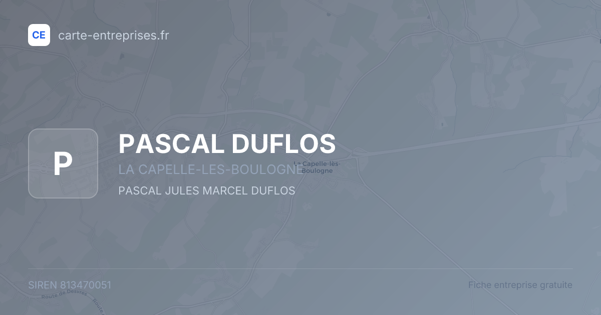 PASCAL DUFLOS — 813470051 — fiche entreprise