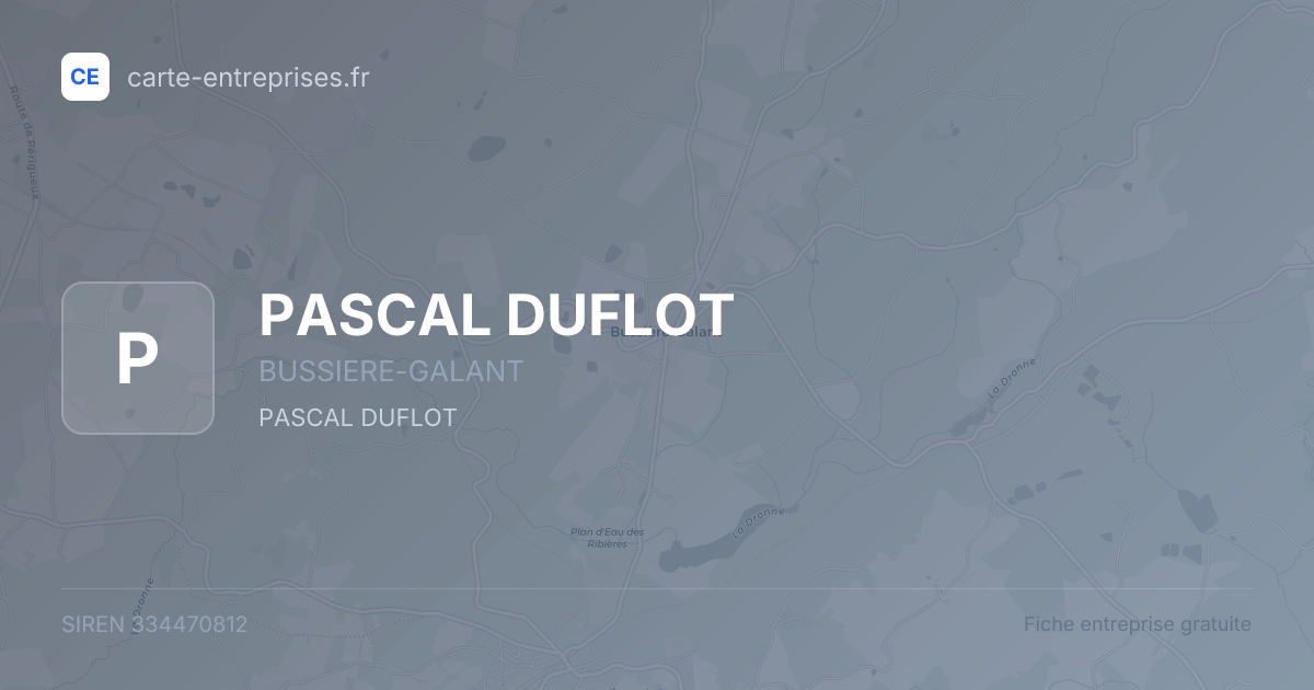 PASCAL DUFLOT — 334470812 — fiche entreprise