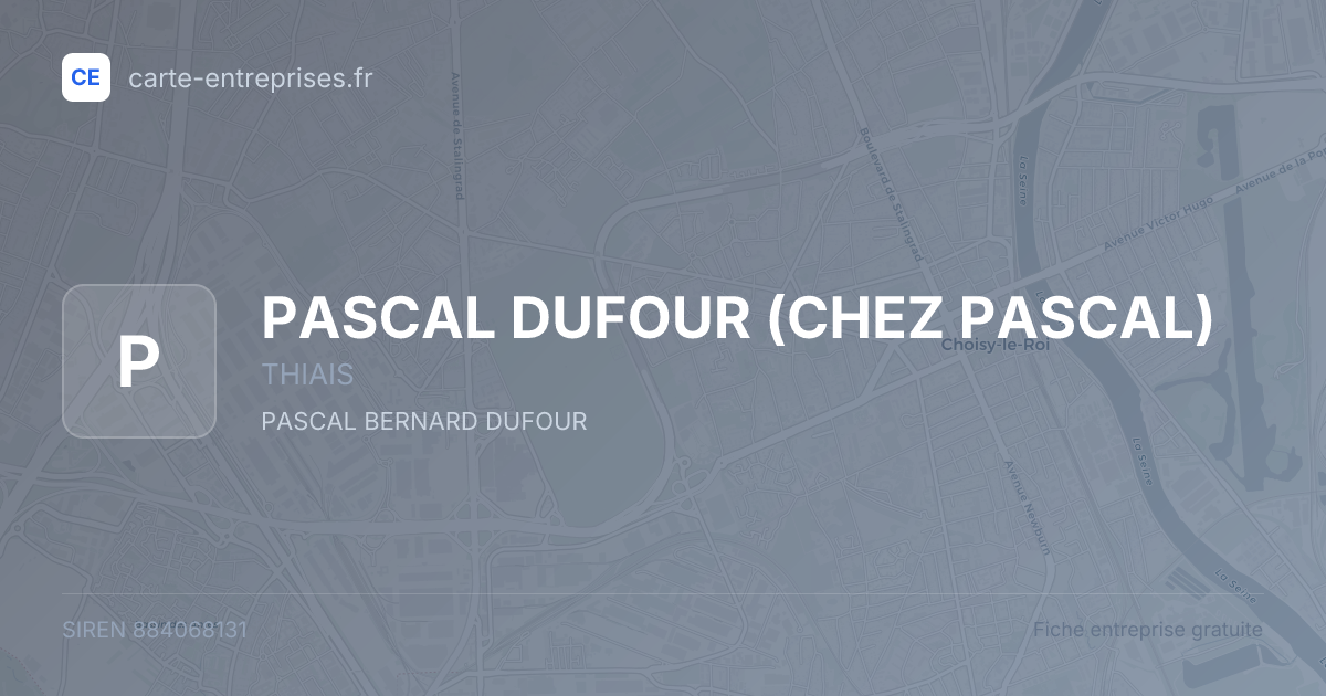 PASCAL DUFOUR (CHEZ PASCAL) — 884068131 — fiche entreprise