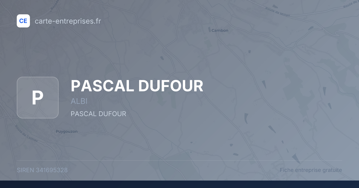 PASCAL DUFOUR — 341695328 — fiche entreprise