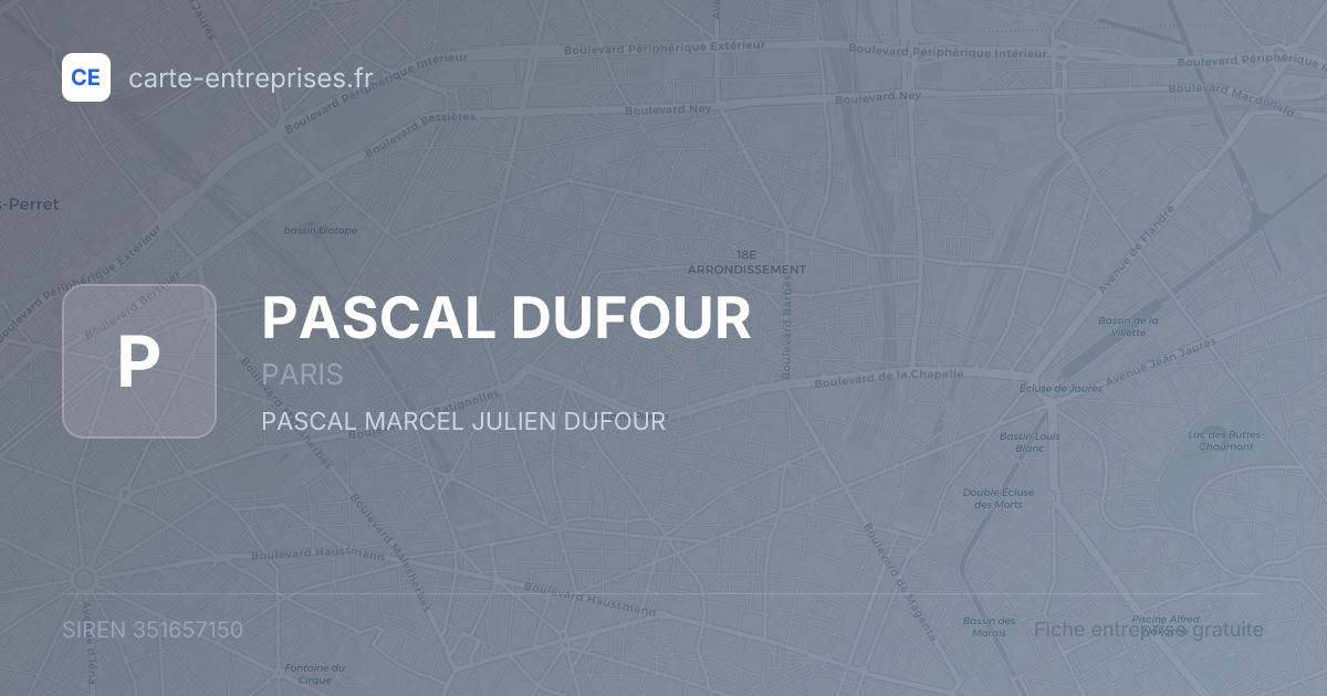 PASCAL DUFOUR — 351657150 — fiche entreprise