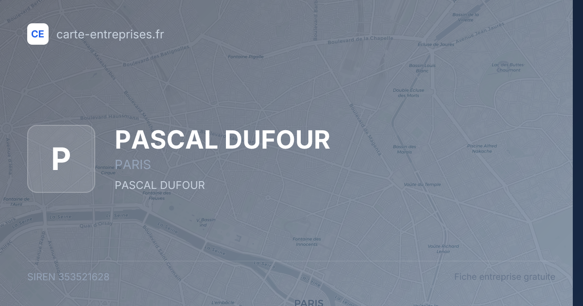 PASCAL DUFOUR — 353521628 — fiche entreprise