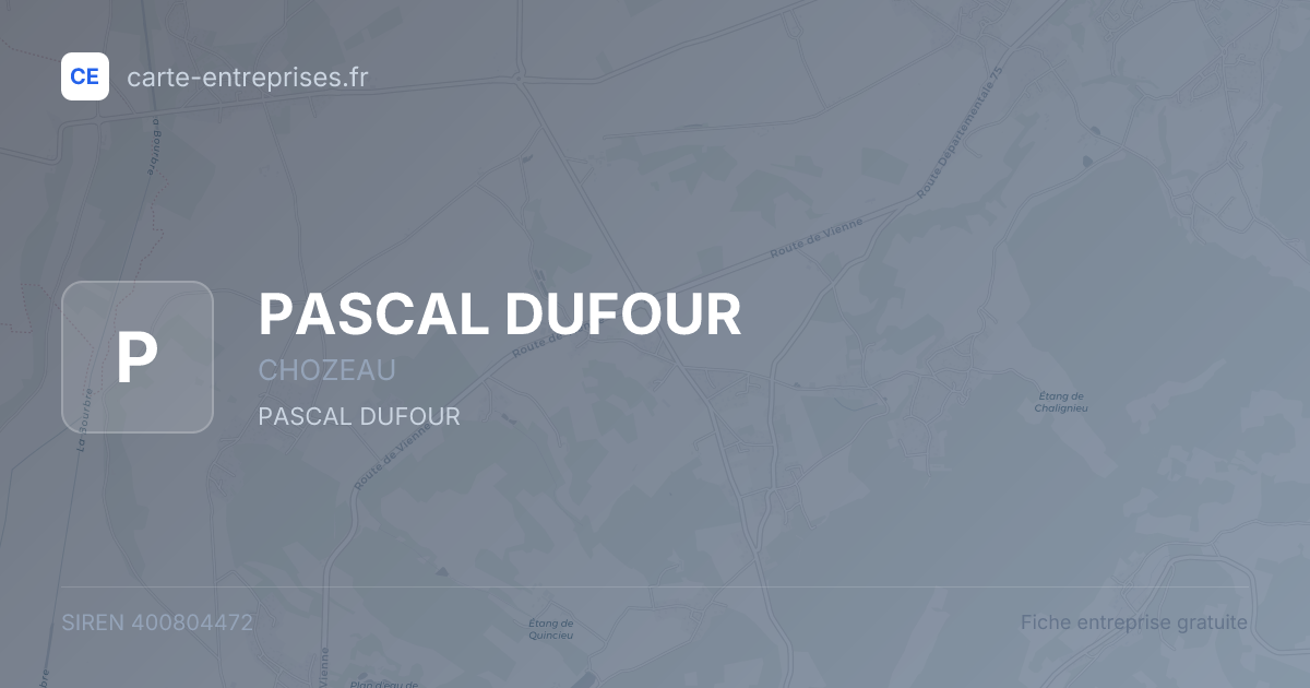 PASCAL DUFOUR — 400804472 — fiche entreprise