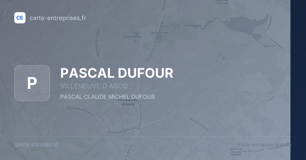 PASCAL DUFOUR — 418866836 — fiche entreprise