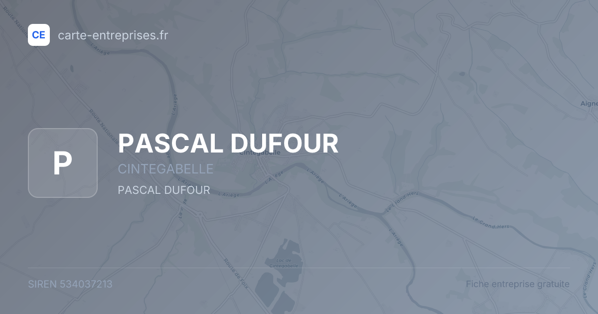 PASCAL DUFOUR — 534037213 — fiche entreprise