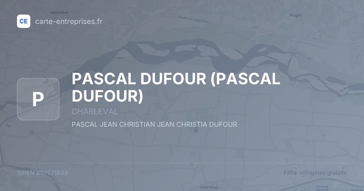 PASCAL DUFOUR — 807571849 — fiche entreprise