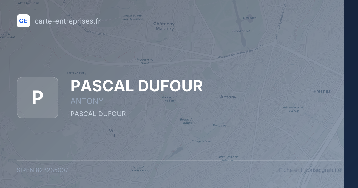 PASCAL DUFOUR — 823235007 — fiche entreprise