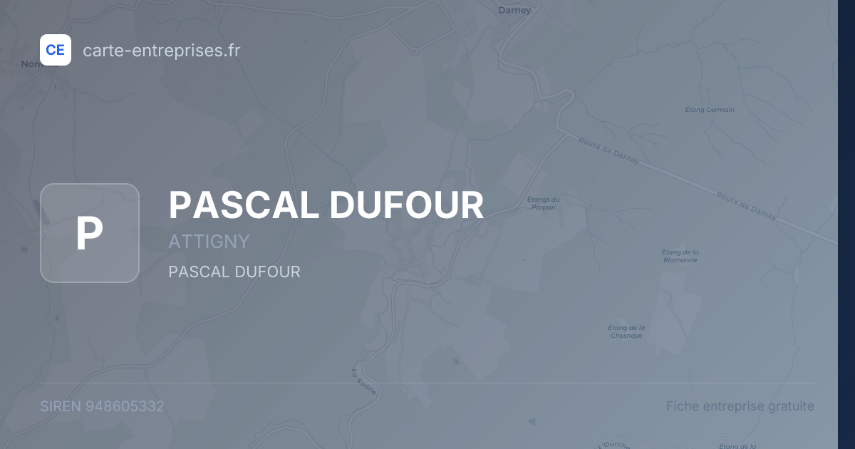 PASCAL DUFOUR — 948605332 — fiche entreprise