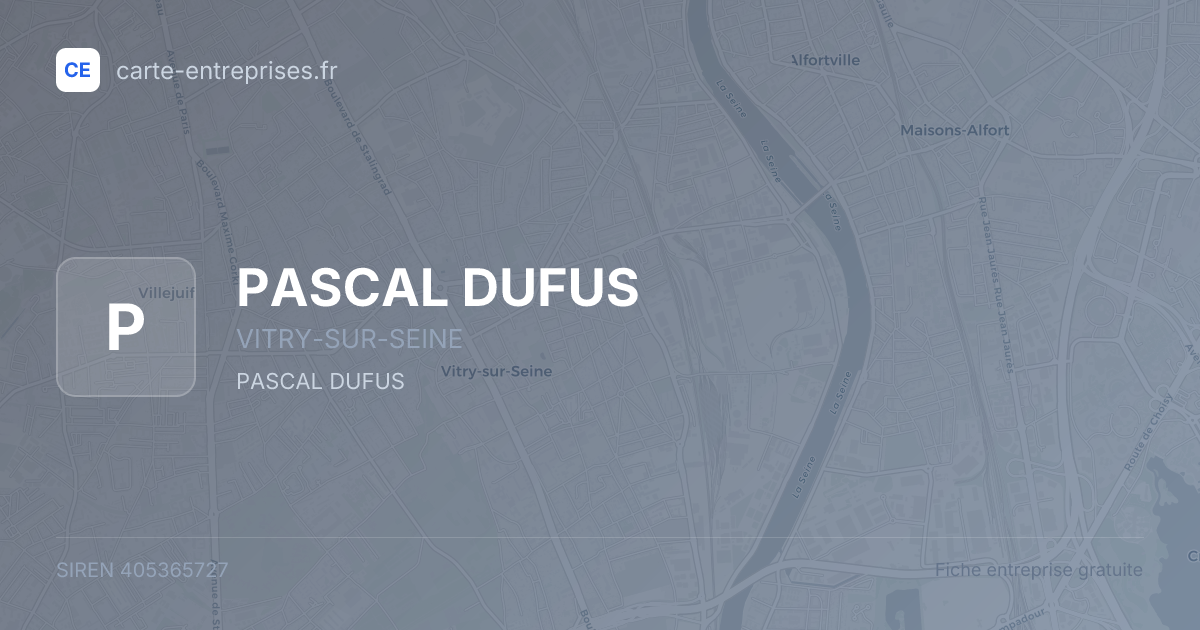 PASCAL DUFUS — 405365727 — fiche entreprise