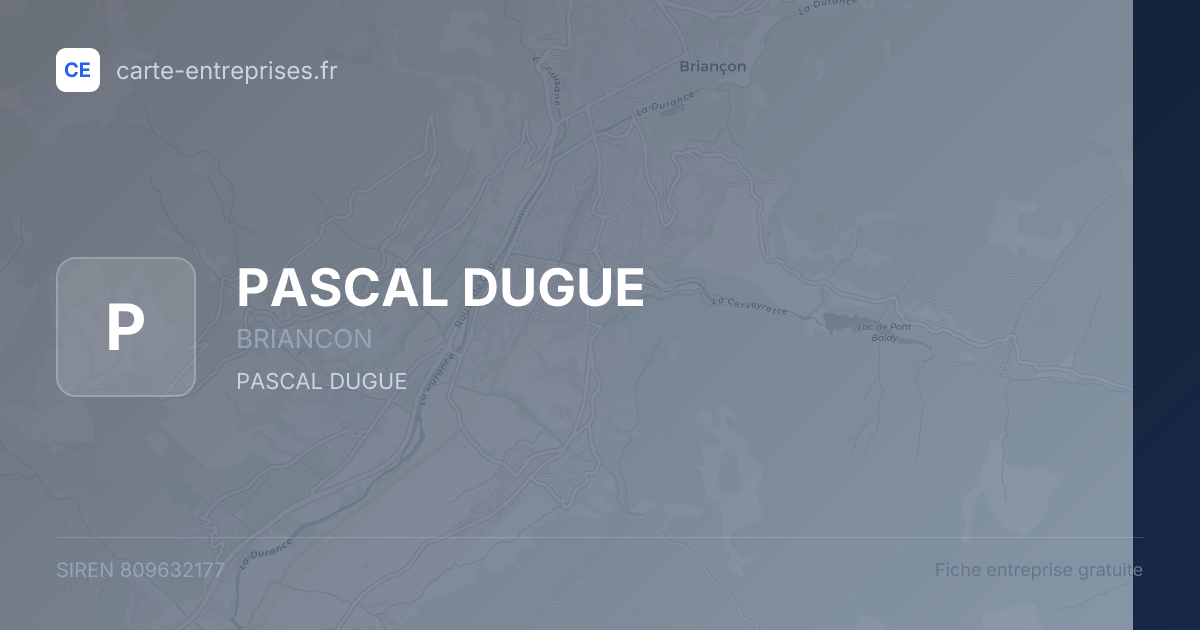 PASCAL DUGUE — 809632177 — fiche entreprise