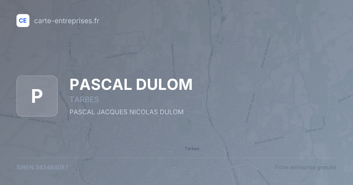 PASCAL DULOM — 343464087 — fiche entreprise