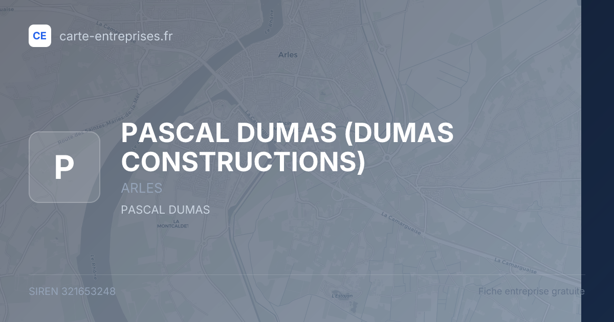 PASCAL DUMAS (DUMAS CONSTRUCTIONS) — 321653248 — fiche entreprise