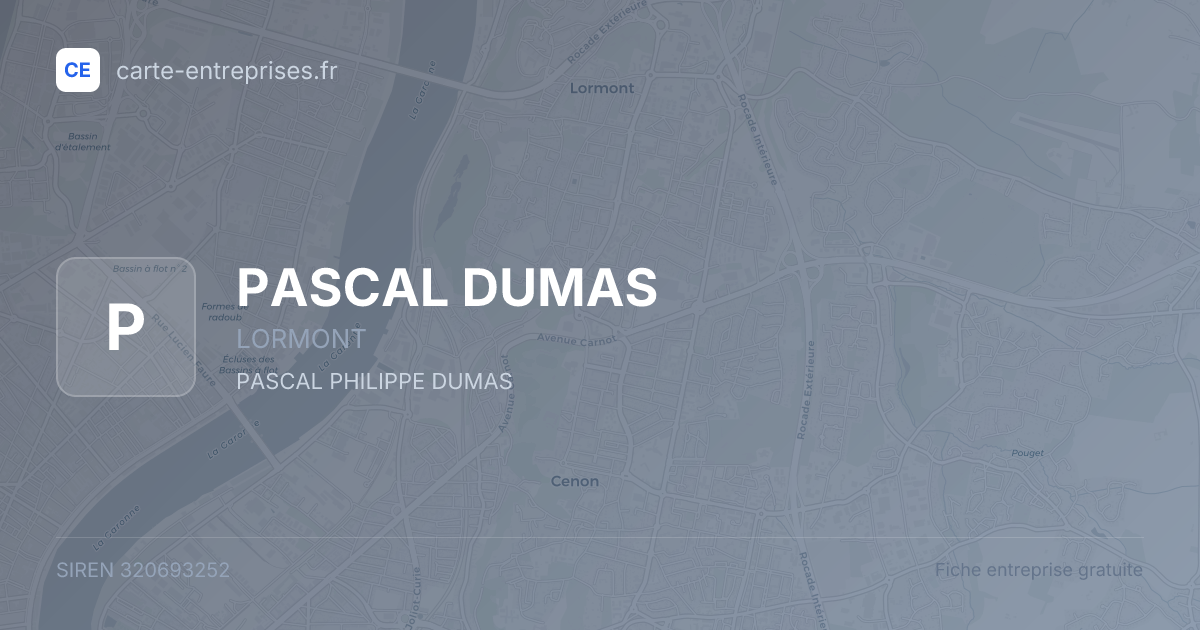 PASCAL DUMAS — 320693252 — fiche entreprise