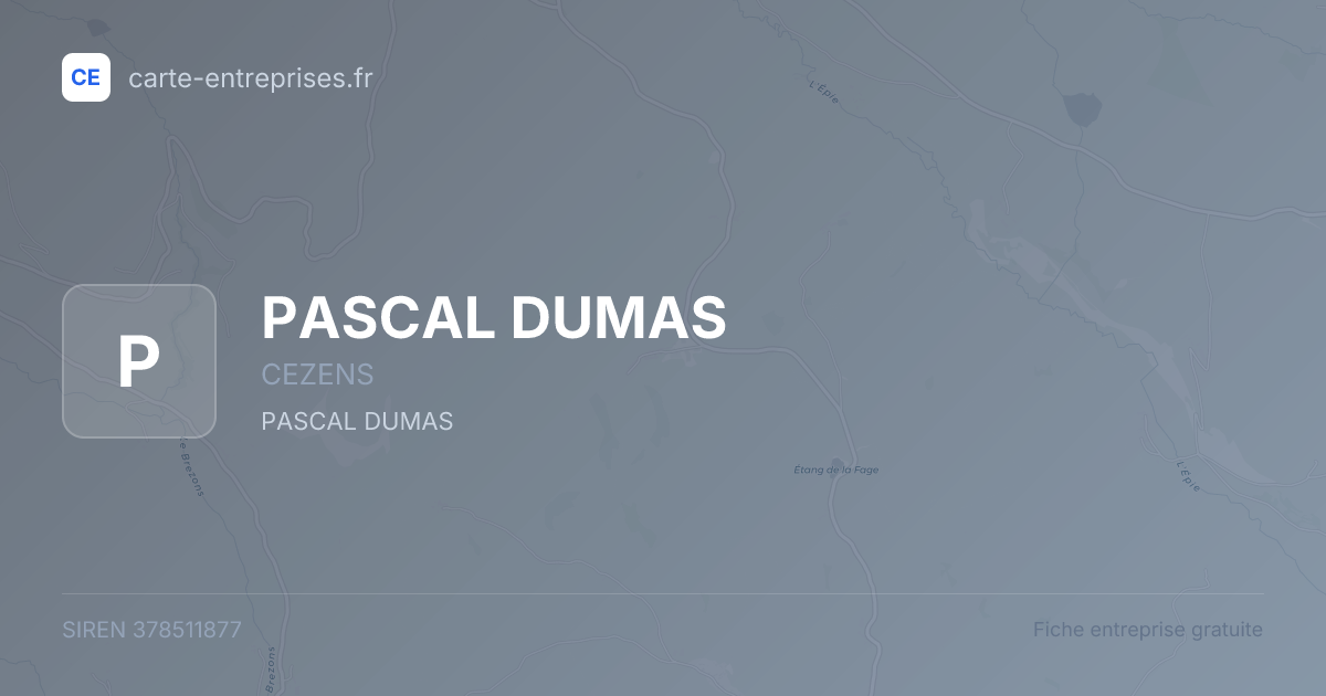 PASCAL DUMAS — 378511877 — fiche entreprise