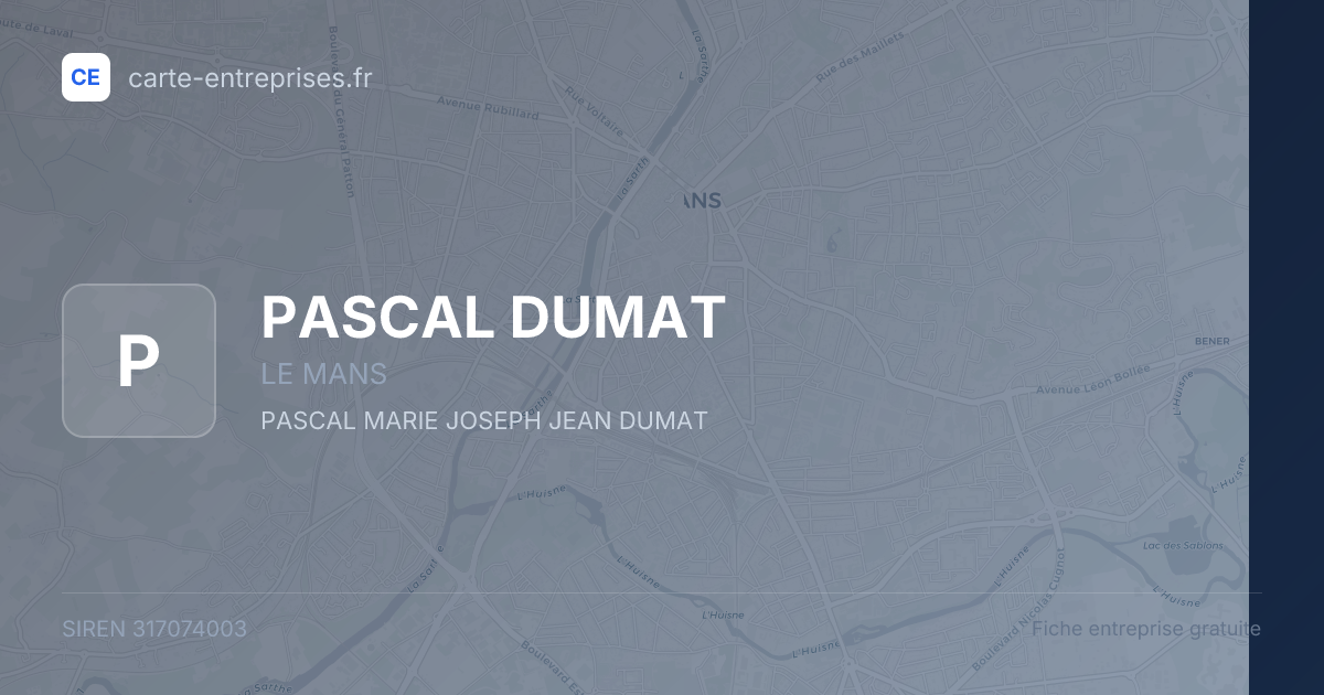 PASCAL DUMAT — 317074003 — fiche entreprise