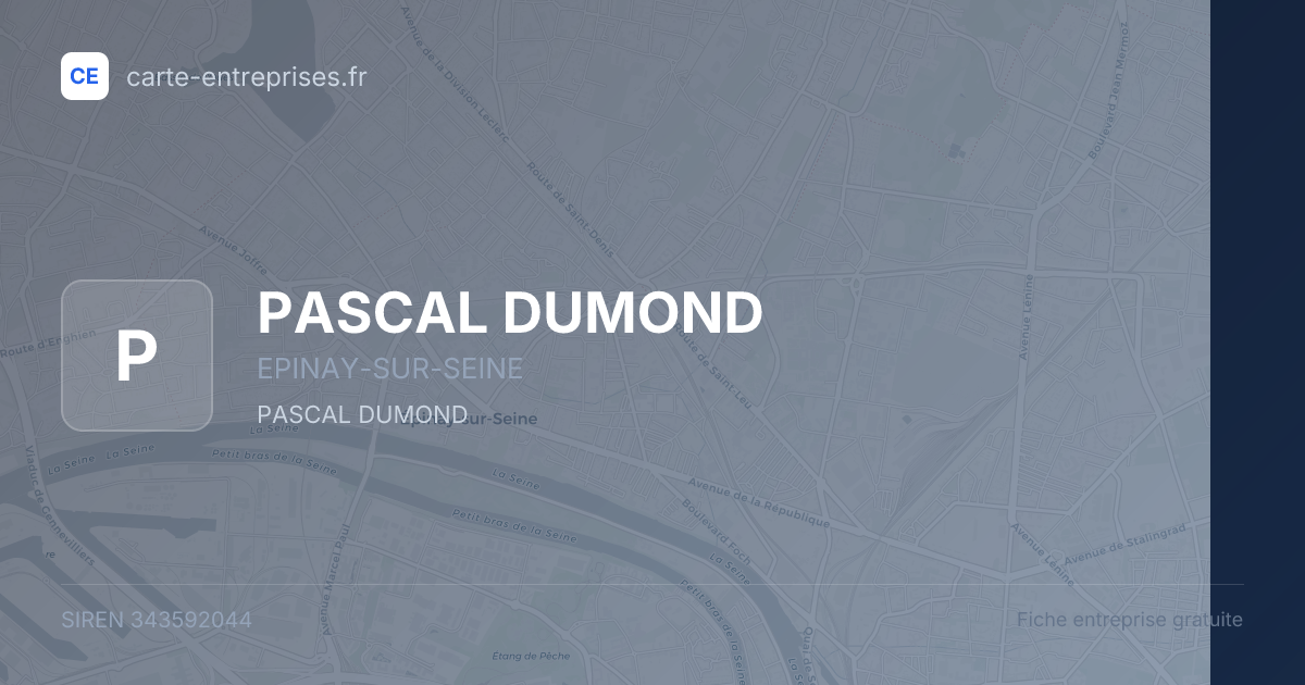 PASCAL DUMOND — 343592044 — fiche entreprise