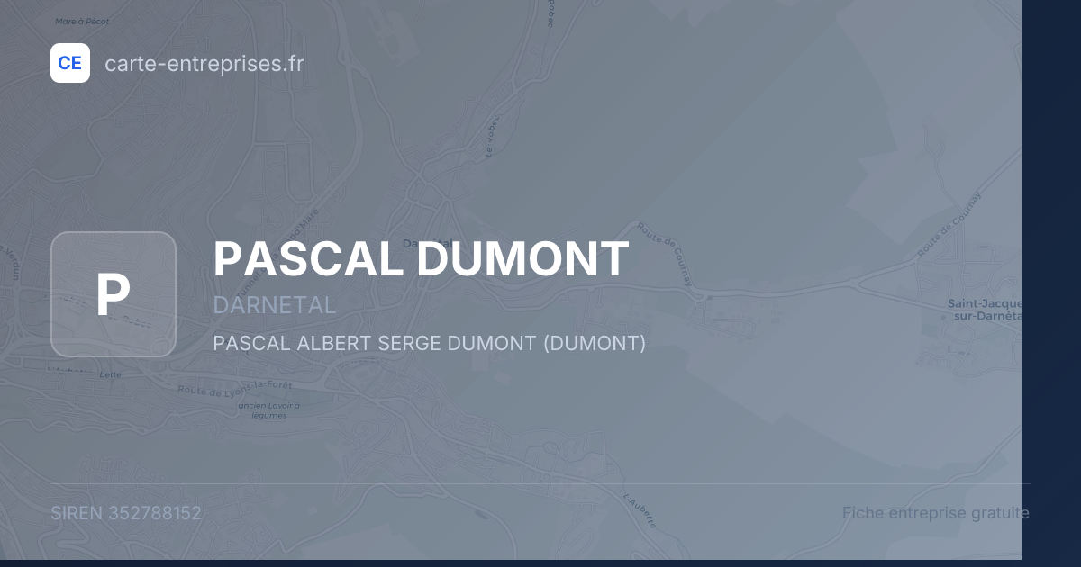 PASCAL DUMONT — 352788152 — fiche entreprise
