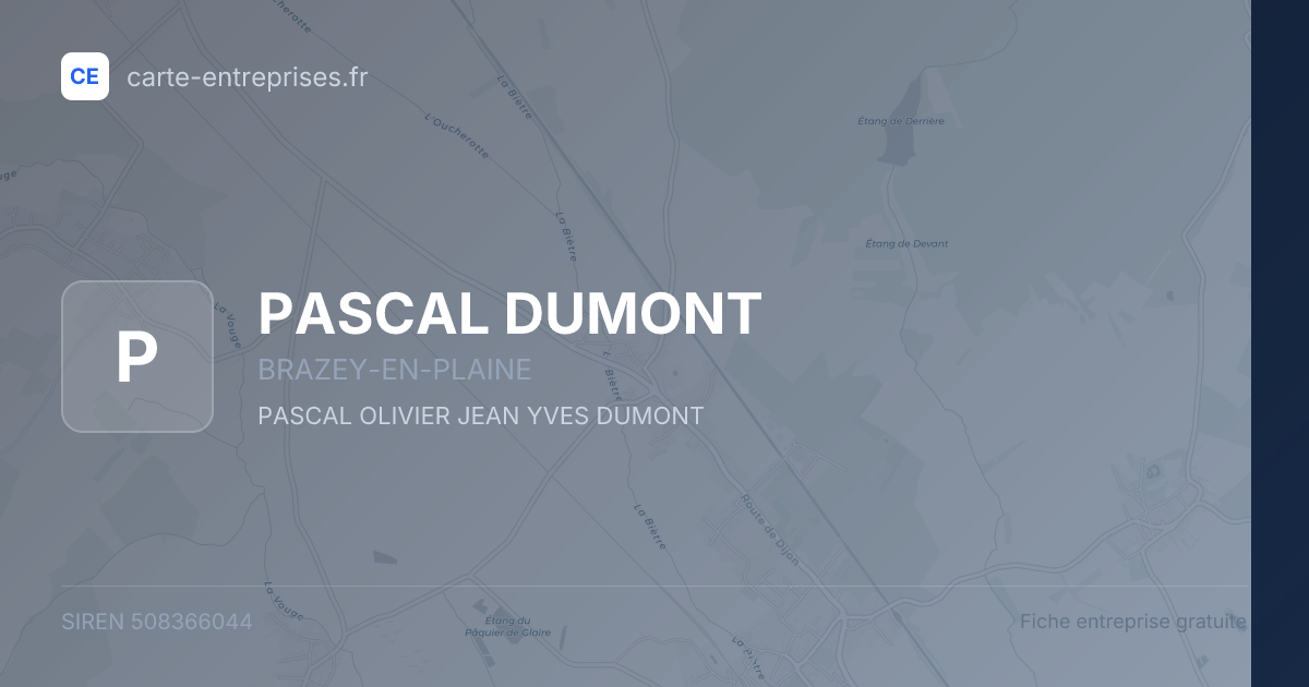 PASCAL DUMONT — 508366044 — fiche entreprise