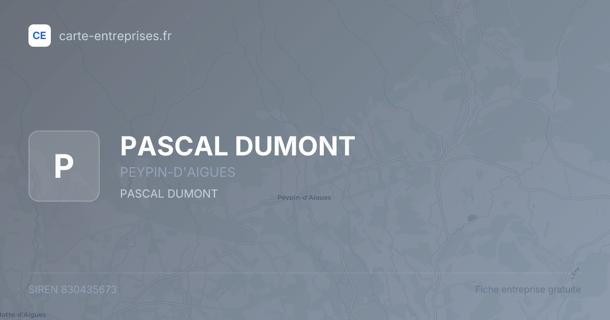 PASCAL DUMONT — 830435673 — fiche entreprise