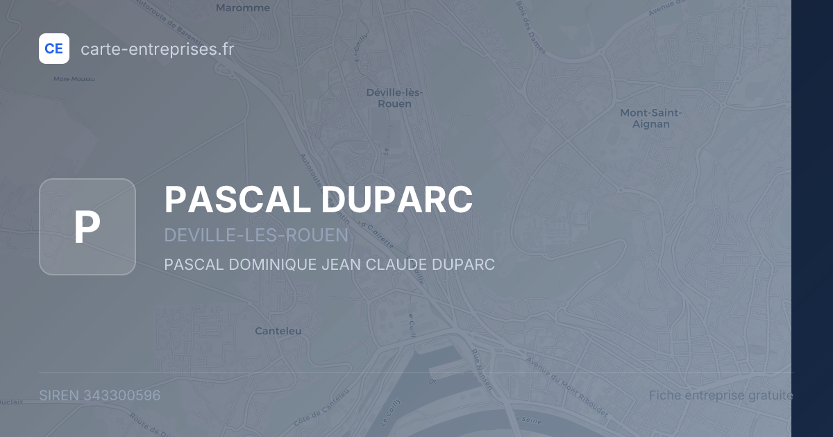 PASCAL DUPARC — 343300596 — fiche entreprise