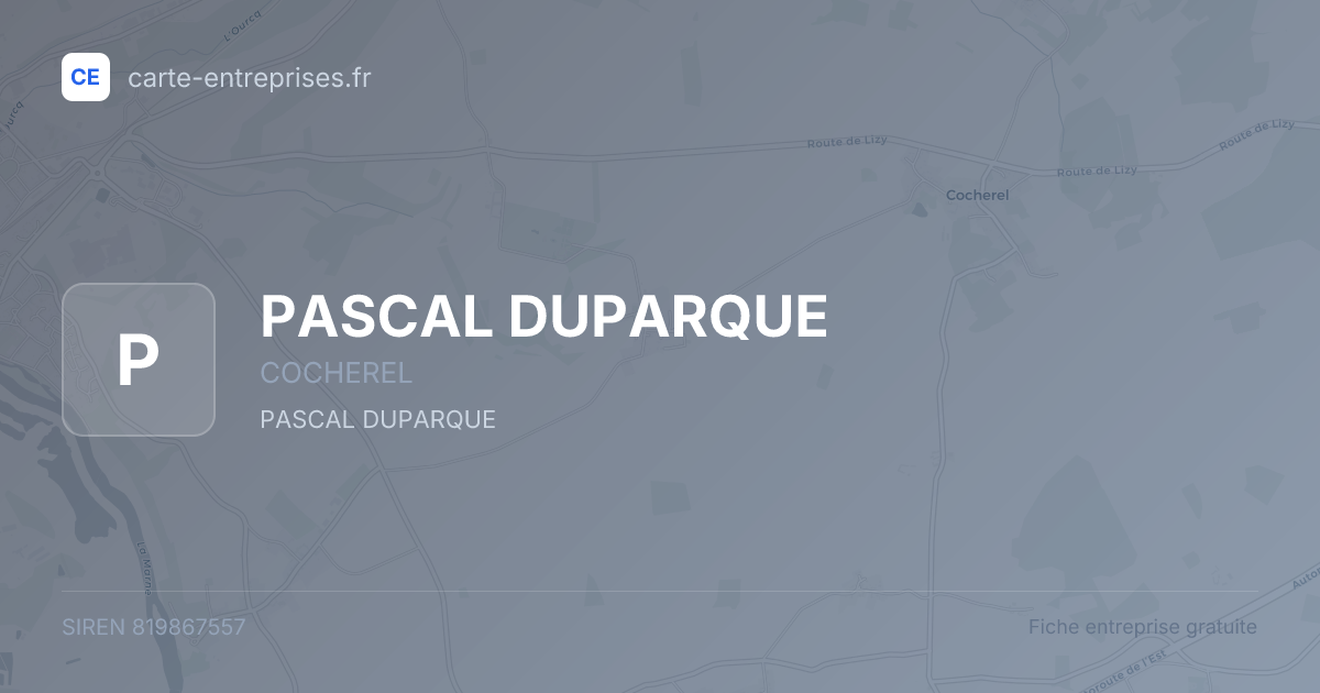 PASCAL DUPARQUE — 819867557 — fiche entreprise