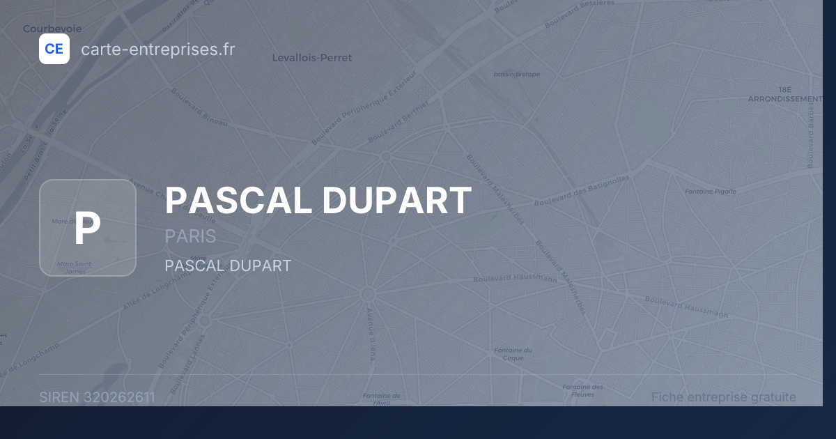 PASCAL DUPART — 320262611 — fiche entreprise